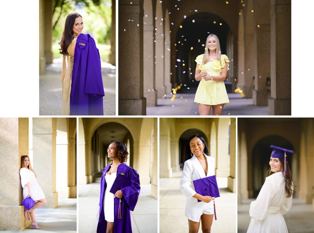 Senior Portrait Photography Arches in the quad in Baton Rouge, Louisiana