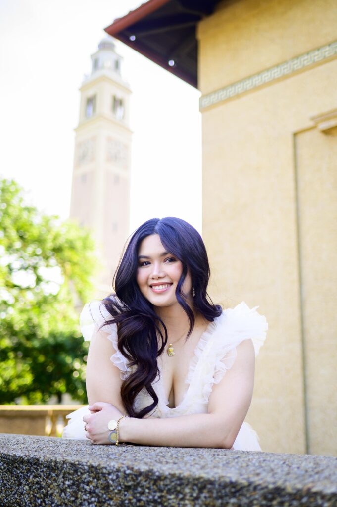 LSU Senior Photos at Memorial Tower on LSU Campus in Baton Rouge, Louisiana