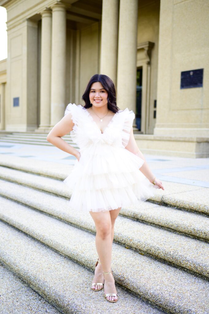 LSU Senior Photos at Memorial Tower on LSU Campus in Baton Rouge, Louisiana