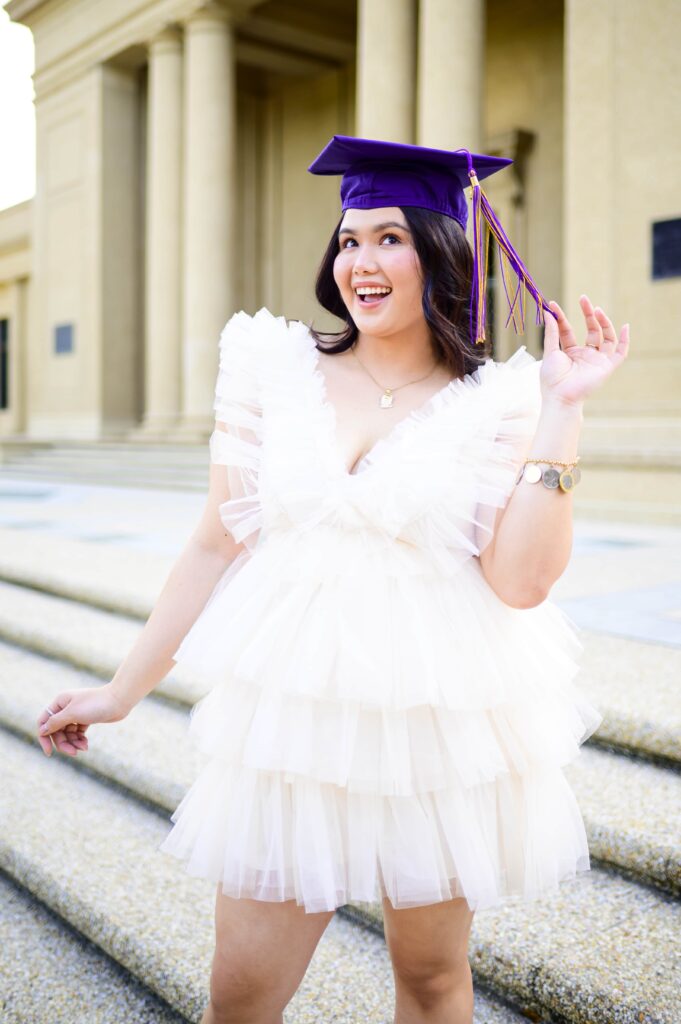 LSU Senior Photos at Memorial Tower on LSU Campus in Baton Rouge, Louisiana