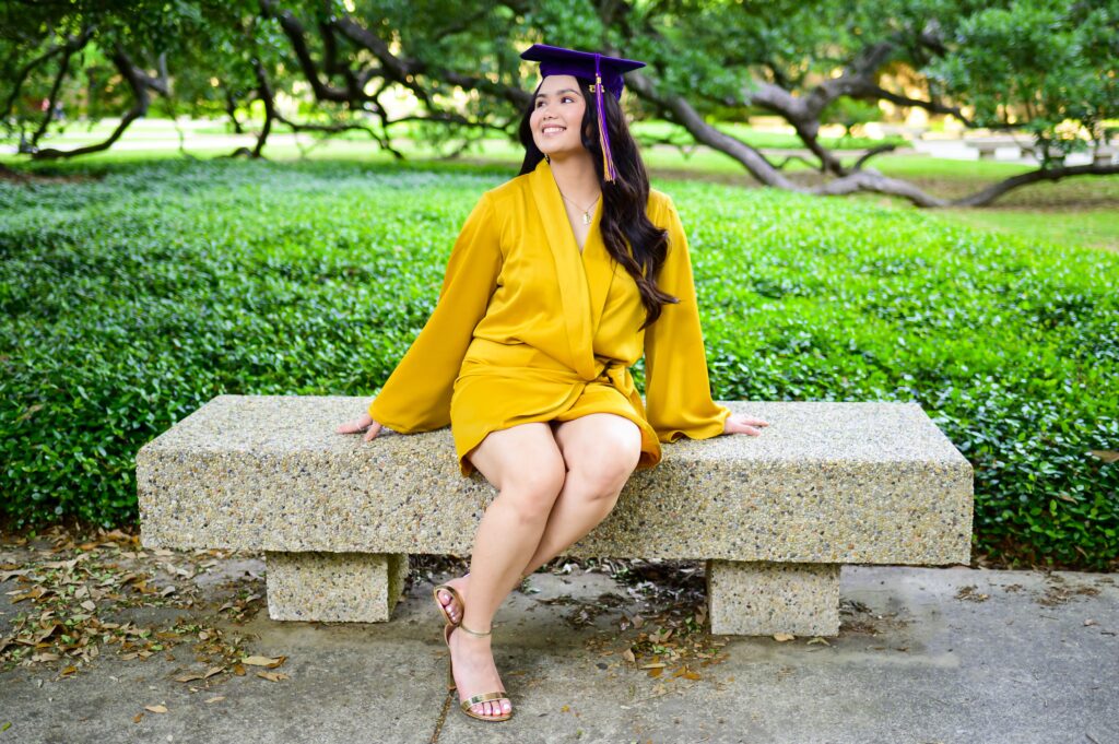 LSU Senior Photos in the Quad on LSU Campus in Baton Rouge, Louisiana