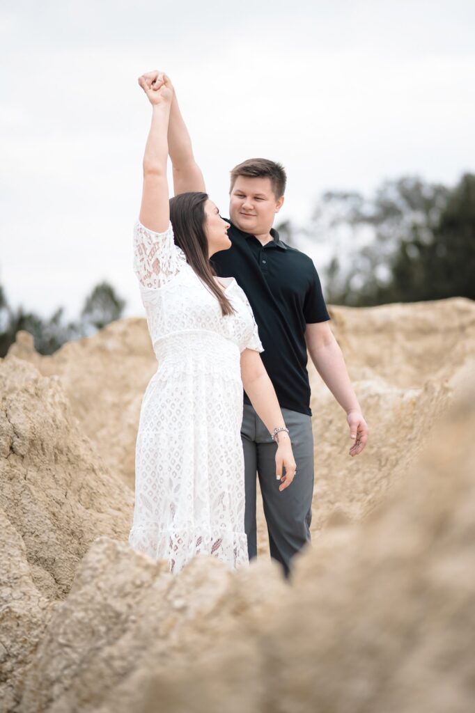 Engagement Portraits at the Sand Dunes in Covington Louisiana