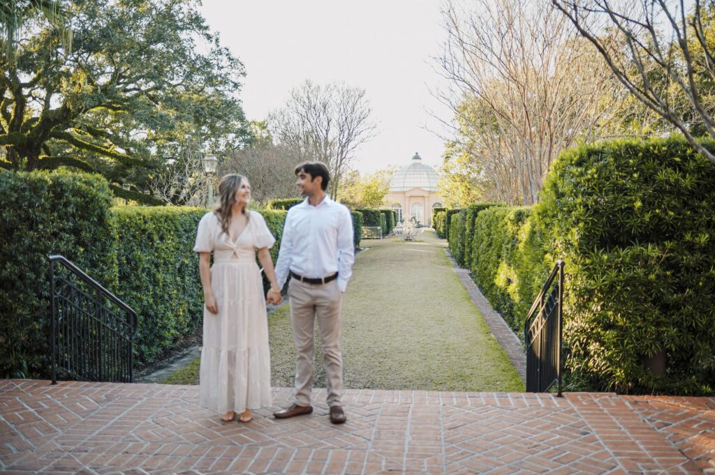 Engagement Portraits at The New Orleans Botanical Garden in Louisiana
