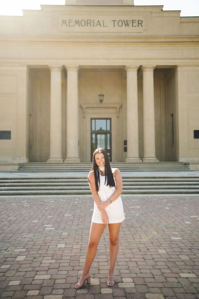 LSU Senior Graduation Portraits at Memorial Tower at LSU in Baton Rouge, LA