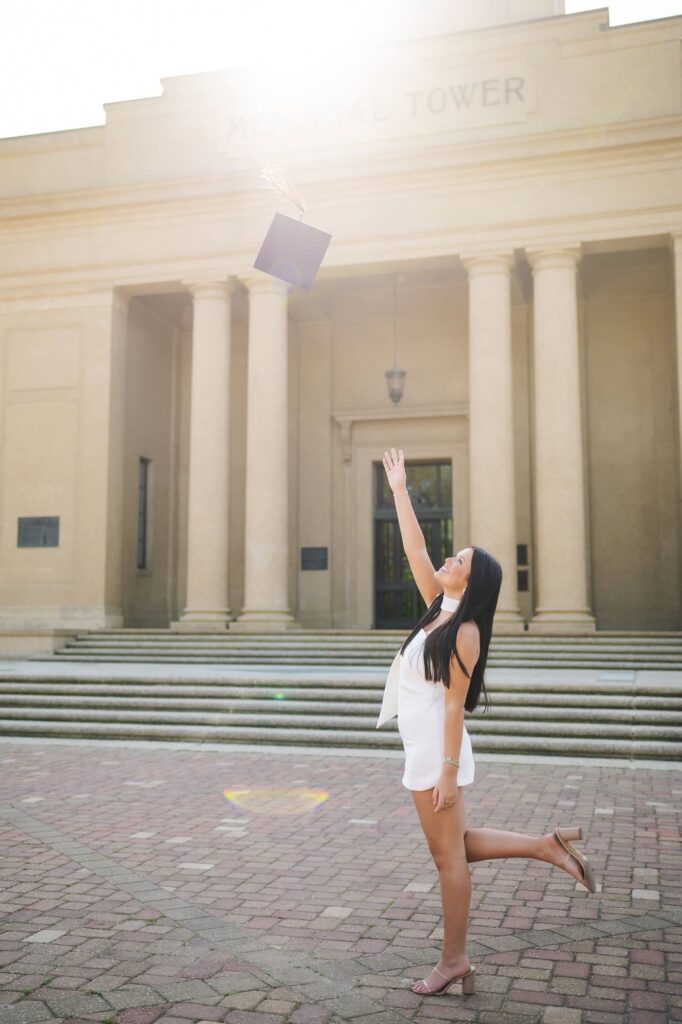 LSU Senior Graduation Portraits at Memorial Tower at LSU in Baton Rouge, LA