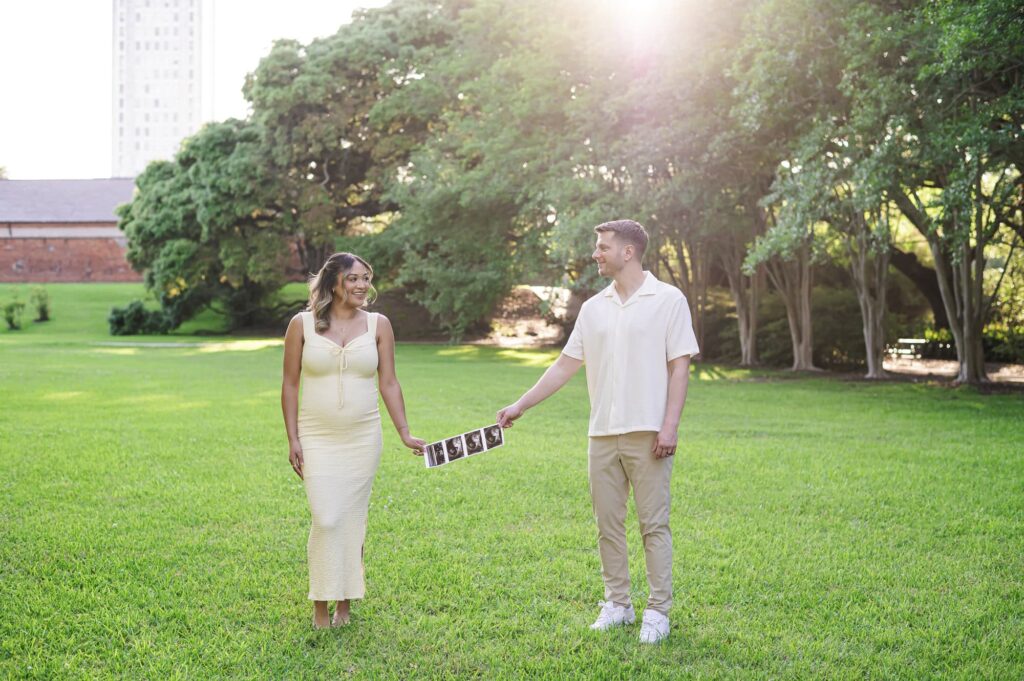 Baby Announcement in Arsenal Park near the State Capital in Baton Rouge, Louisiana
