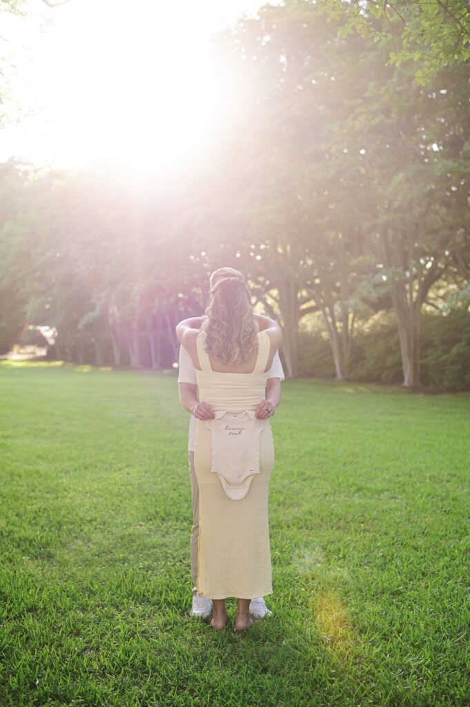 Baby Announcement in Arsenal Park near the State Capital in Baton Rouge, Louisiana