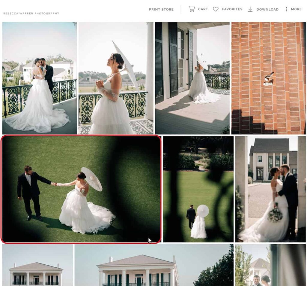 Mouse clicking on an image in a gallery from Rebecca Warren Photography